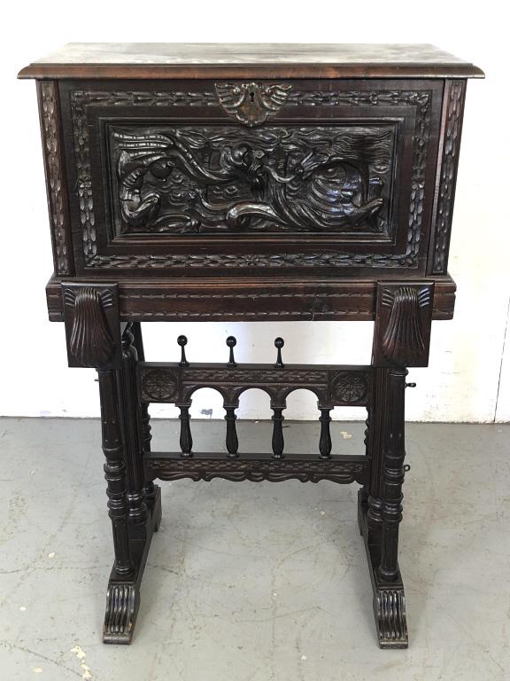 Continental Style Walnut Cabinet on Stand (1 of 8)