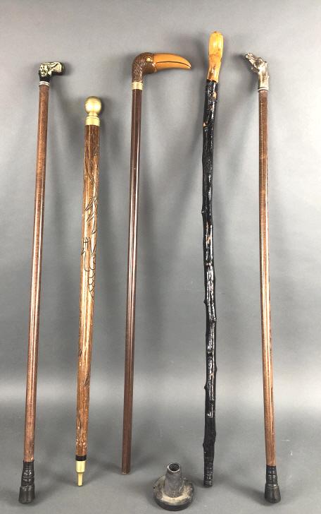 Group of 5 Canes or Walking Sticks (1 of 9)