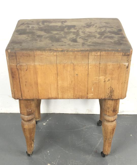 Butcher Block Table on Wheels (1 of 5)