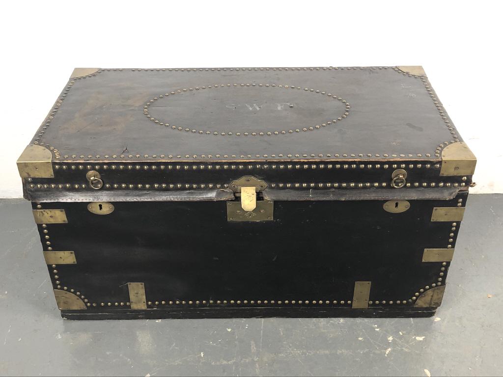 Chinese Export Leather Clad & Camphor Wood Trunk (1 of 11)