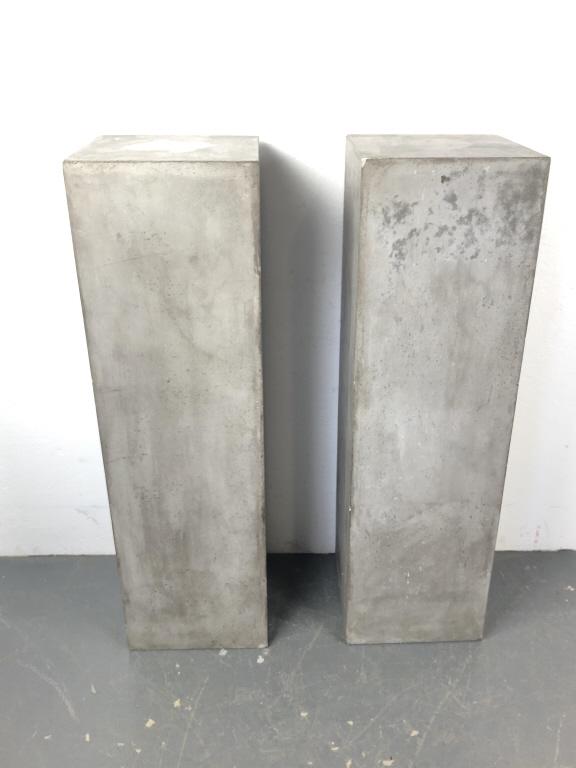 Pair of Portland Cement Hollow Pedestals (1 of 5)