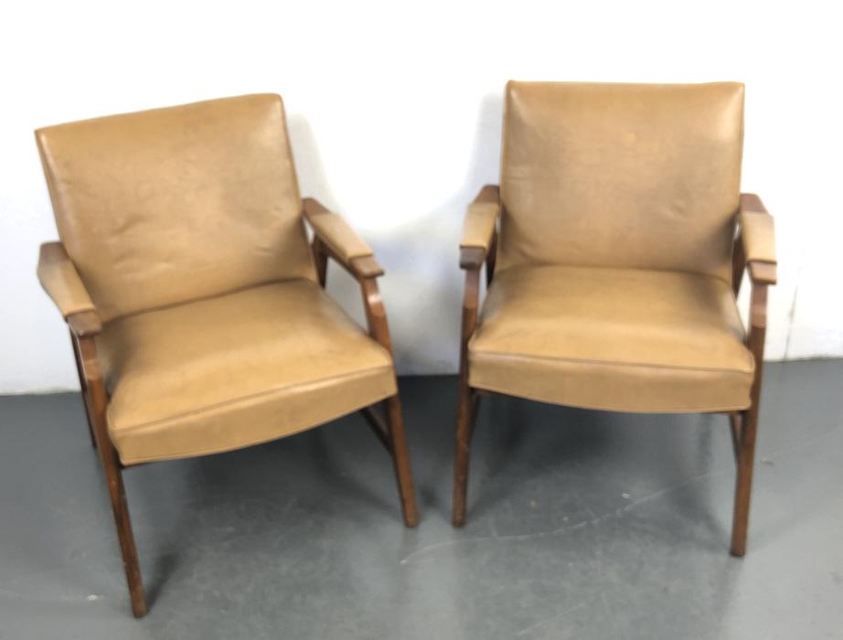 Pair of MCM Style Upholstered Armchairs (1 of 7)