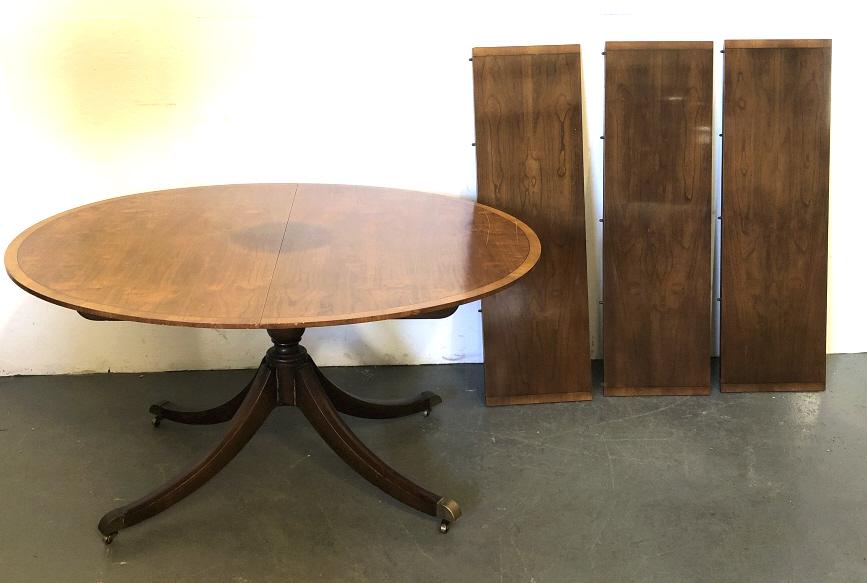 Baker Cherry Wood Single Pedestal Dining Table (1 of 5)