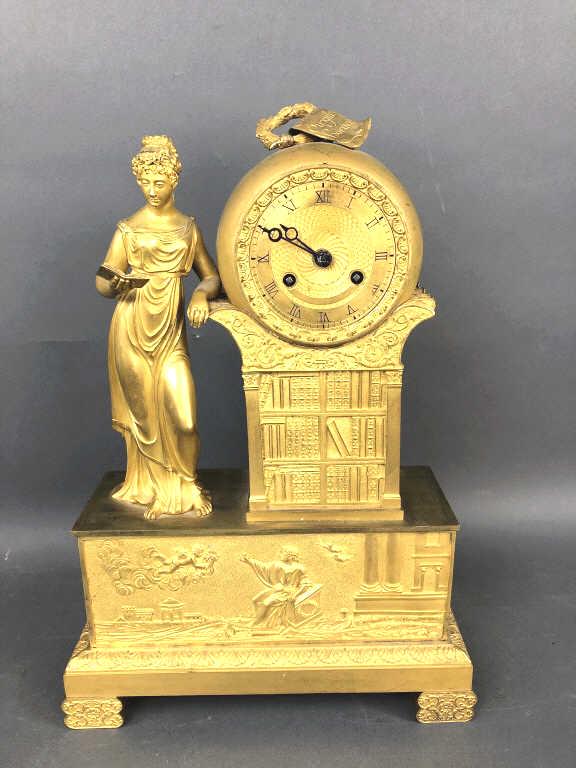 French Gilt Bronze Figural Clock (1 of 10)