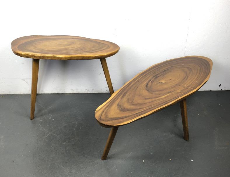 2 Mid Century Hawaiian Monkey Pod Wood Tables (1 of 7)