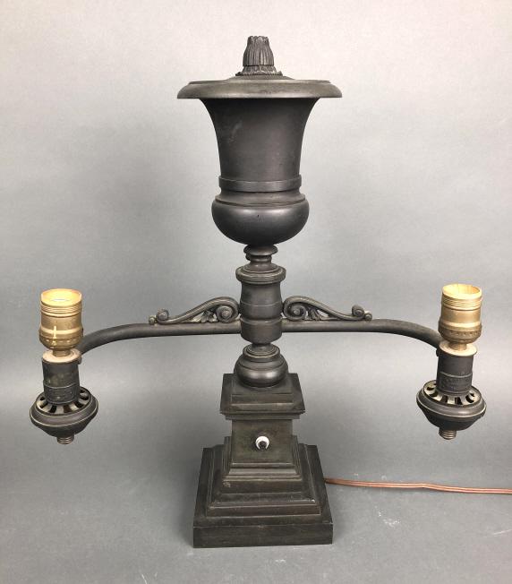 19th C. Bronze Student Lamp. (1 of 6)