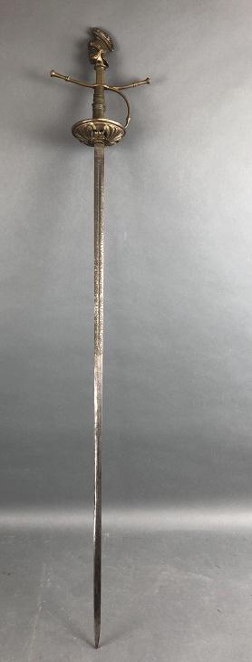 Etched Sword with Figural Handle. (1 of 5)