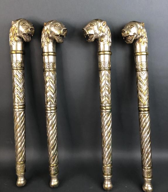 Group of 4 Metal Lion Head Scepters - 22" (1 of 5)