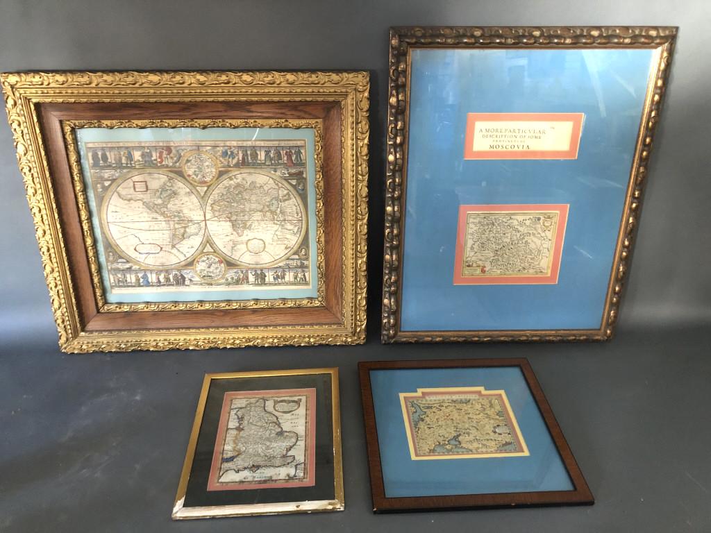 Group of 4 Framed Antique Maps (1 of 8)
