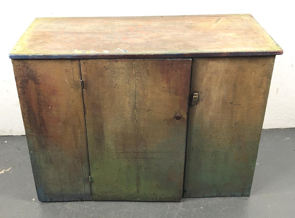 19th C. Country Painted Cabinet (1 of 7)