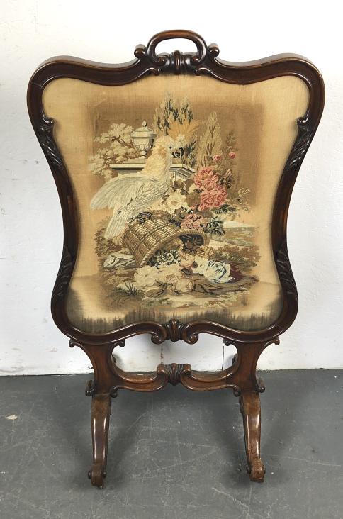 Victorian Rosewood & Needlepoint Firescreen (1 of 5)