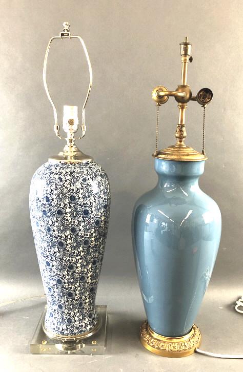 2 Porcelain Blue Lamps (1 of 7)
