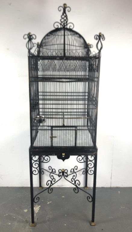 Wrought Iron Bird Cage on Stand (1 of 4)