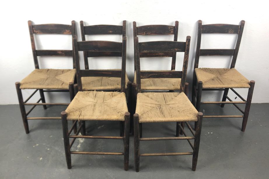 Set of Six 19th Century Shaker Style Chairs (1 of 6)