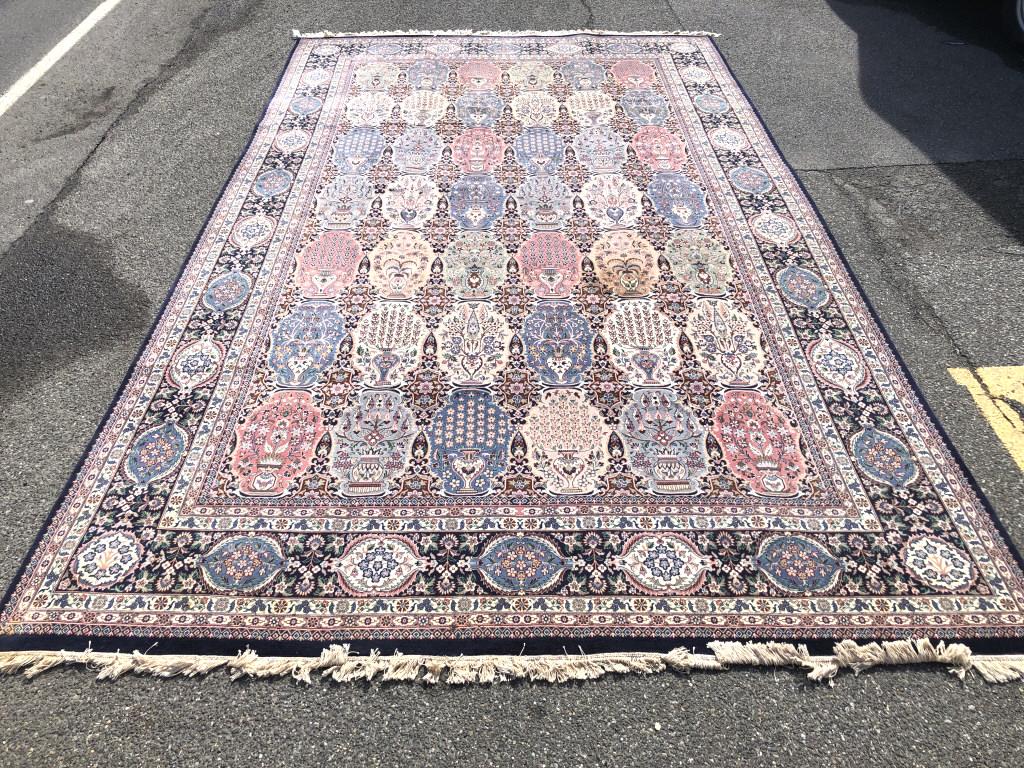 Floral Decorated Open Field Pakistani Wool Rug (1 of 9)