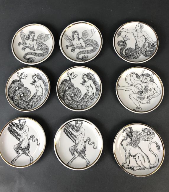 Set of 9 Pierre Fornasetti Plates (1 of 5)