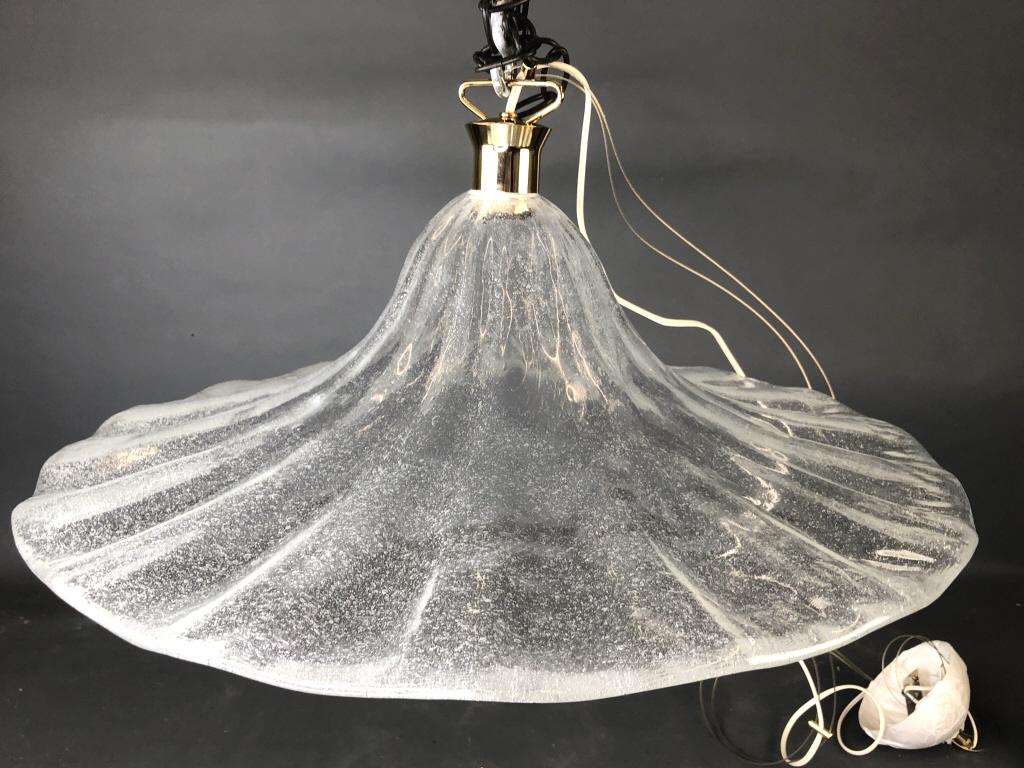 Murano Hanging Glass Shade: Murano Hanging Glass Shade. Manufactured by La Murrina.. 24 1/4" diam Condition - good, new old stock