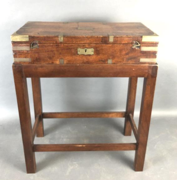 19th C Mahogany Brass Bound Box on Later Stand (1 of 6)