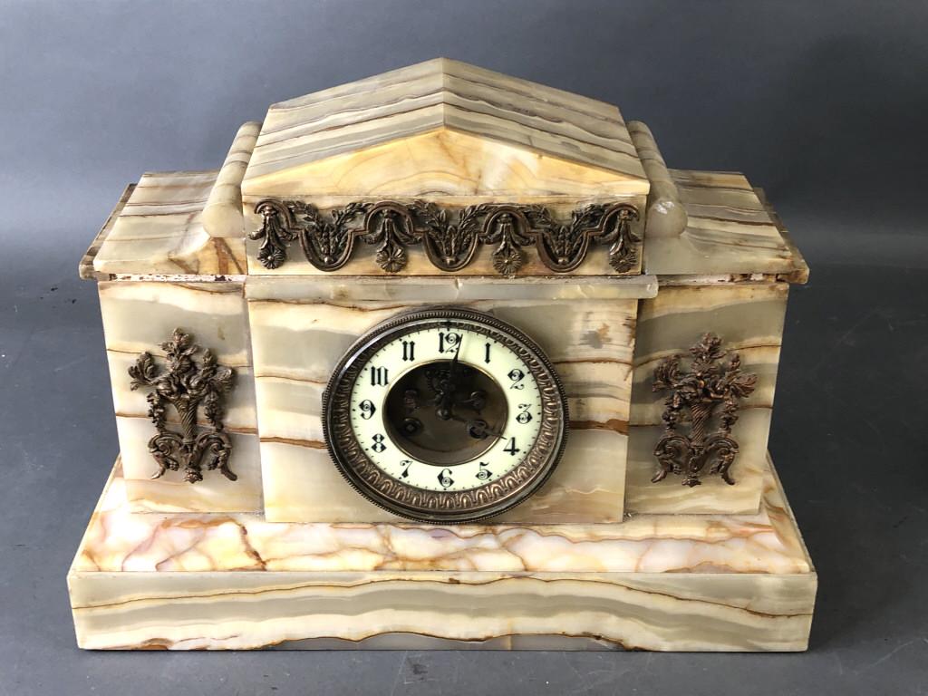 Onyx and Gilt Mounted Mantle Clock (1 of 7)