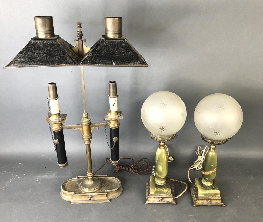 Pair of Green Onyx Lamps (1 of 7)