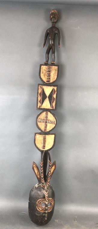 4 Foot African Wood Carved Tribal Mask (1 of 7)