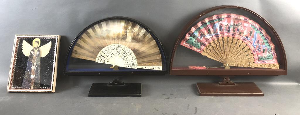 2 Framed  Double Sided Fans on Adjustable Bases (1 of 10)