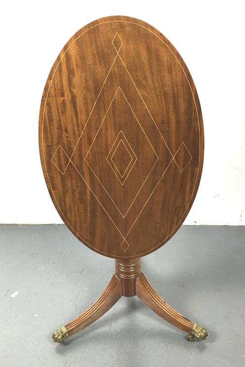 Antique Mahogany and Inlaid Tilt Top Table (1 of 4)