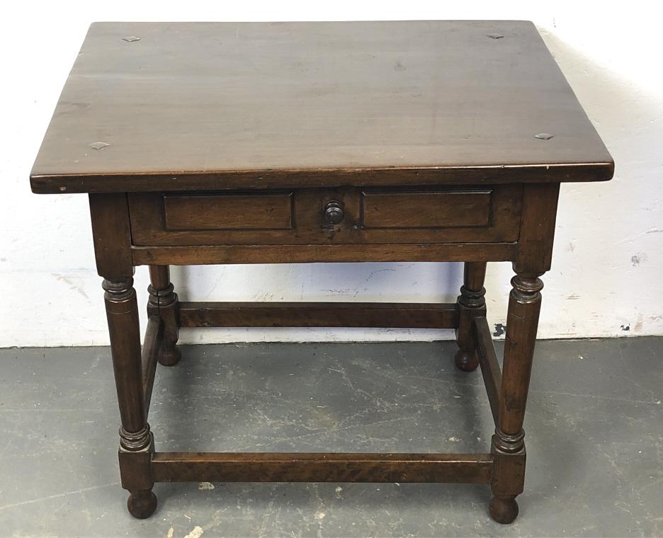 Continental Walnut 1 Drawer Side Table (1 of 9)