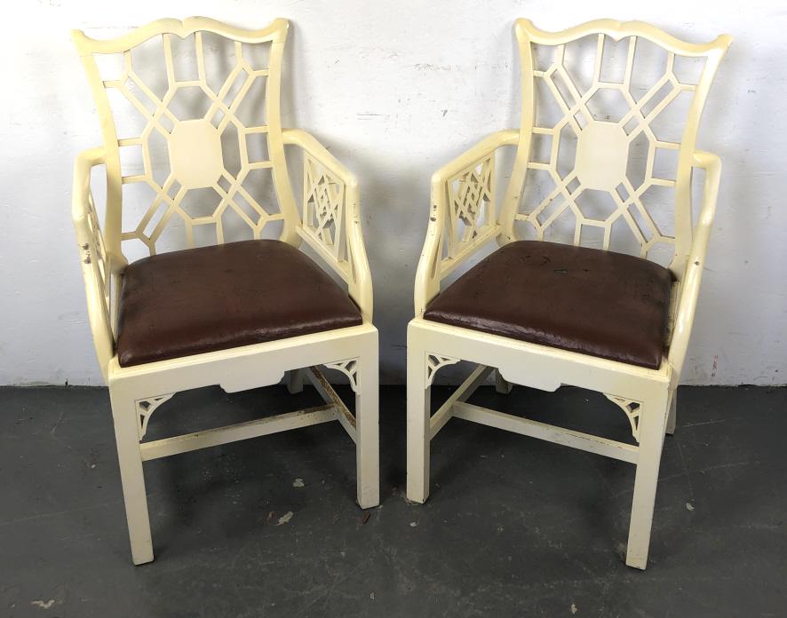 Pair of Chinese Chippendale Style Armchairs (1 of 6)