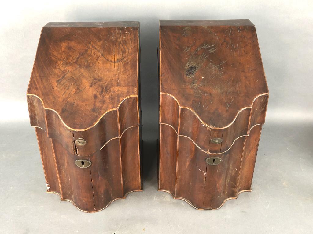 Pair of Georgian Mahogany Cutlery Boxes (1 of 11)