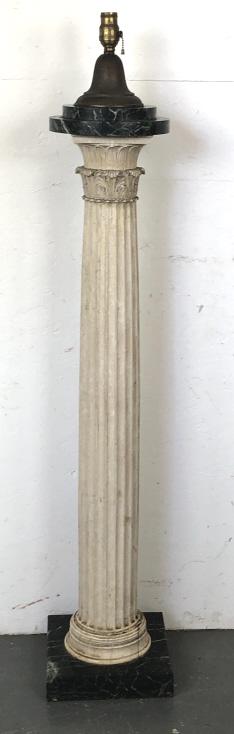 Marble and Brass Pedestal Floor Lamp (1 of 6)