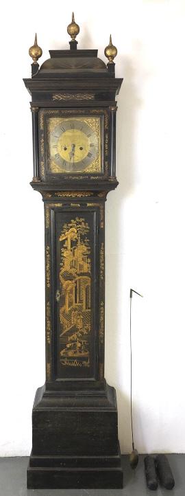 19th C. English Japanned Grandfather Clock (1 of 10)