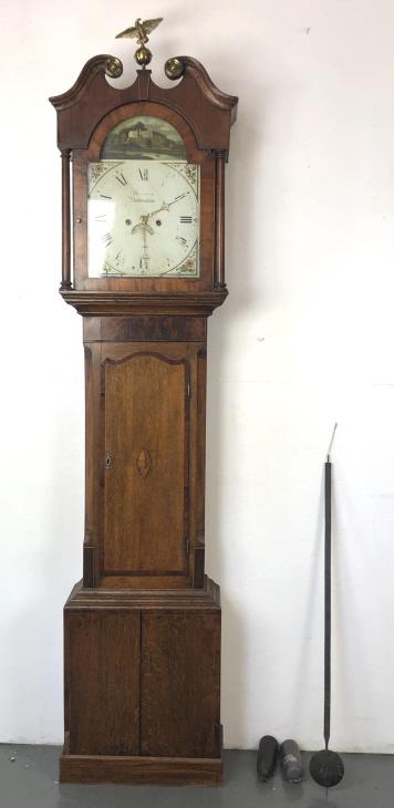 19th C. Oak Tall Case Clock (1 of 9)