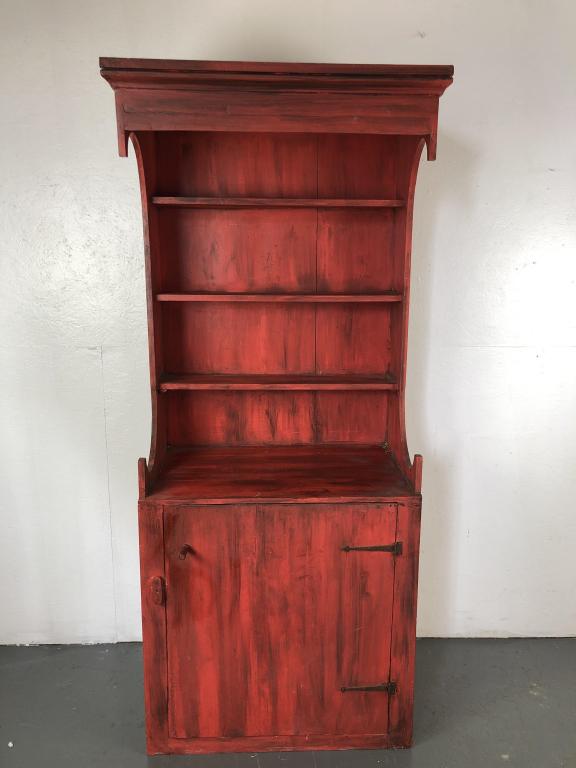Country Red Painted Pine Hutch (1 of 6)