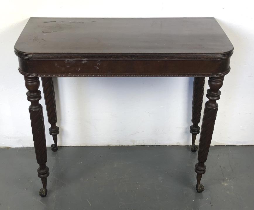 19th Century Mahogany Fold Over Card Table (1 of 6)