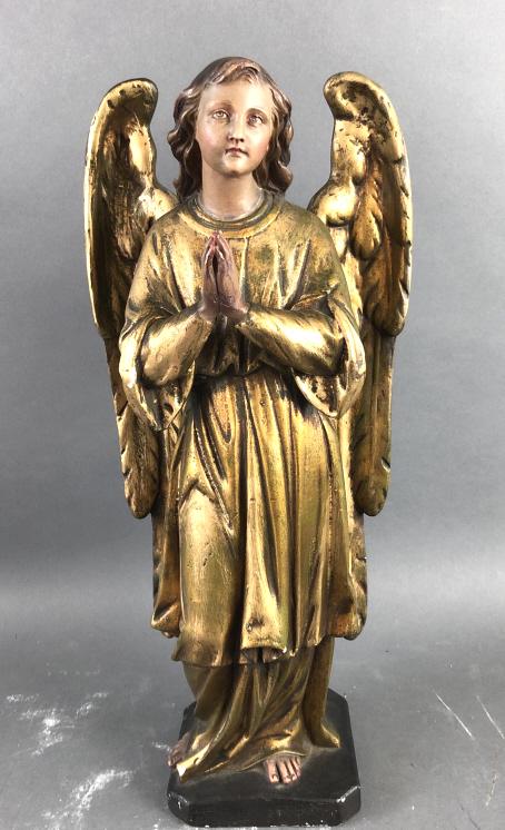 Gold Tone Painted Plaster Angel Figure (1 of 8)