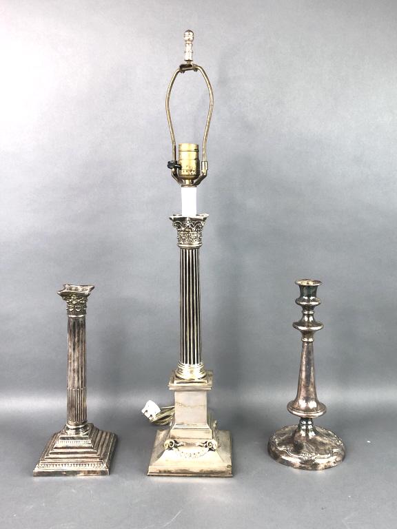 Silverplate Column Form Lamp (1 of 7)