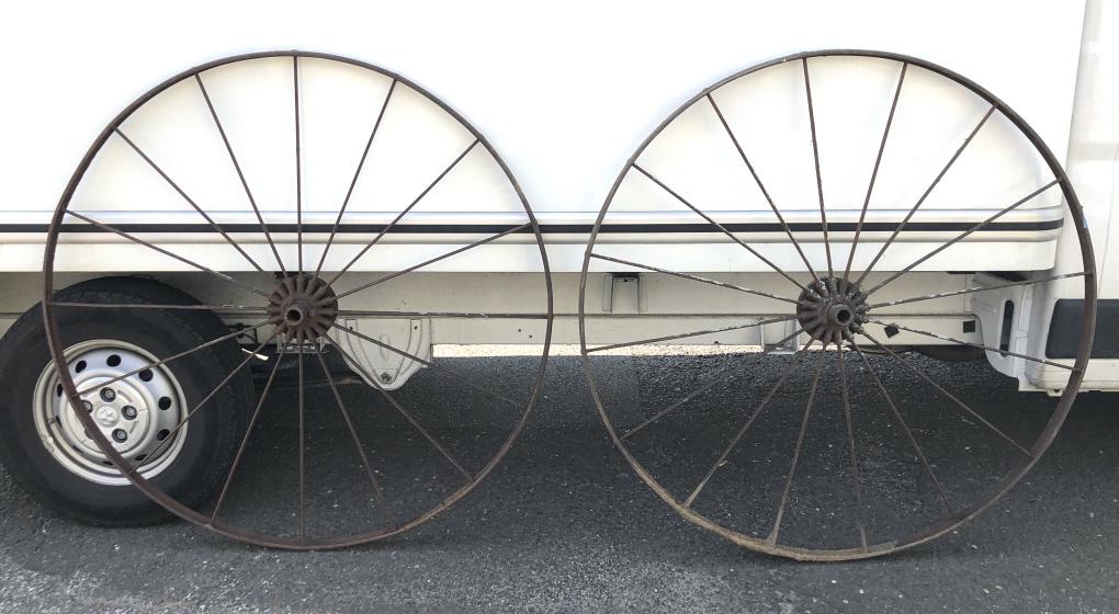 Pair of Metal Wagon Wheels (1 of 4)