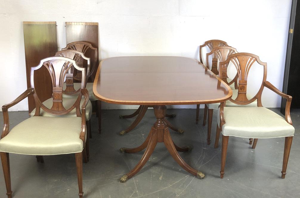 Double Pedestal Mahogany Dining Table (1 of 6)