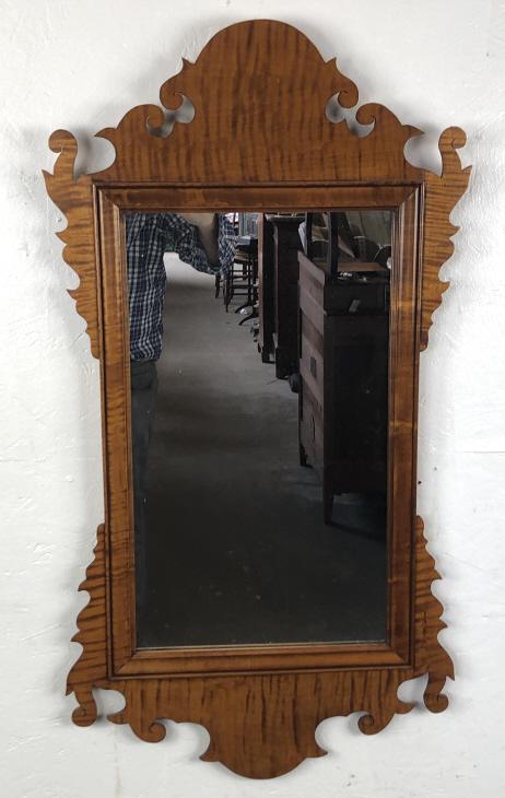 Queen Anne Style Tiger Maple Mirror (1 of 5)