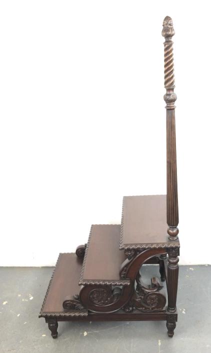 Regency Style Carved Mahogany Library Steps (1 of 6)