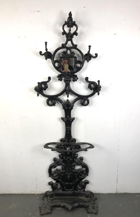 Black Painted Cast Iron Hall Tree (1 of 7)