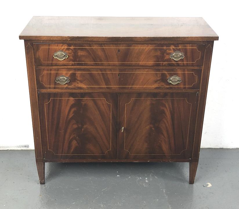 Mahogany & Inlaid Side Cabinet (1 of 5)