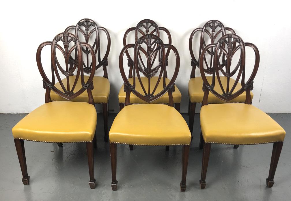 Set of 6 Mahogany Shield Back Dining Chairs (1 of 5)