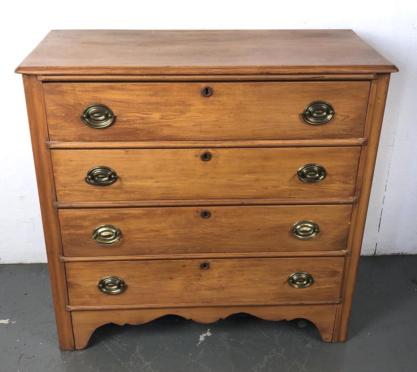 19th Century Pine 4 Drawer Chest (1 of 6)