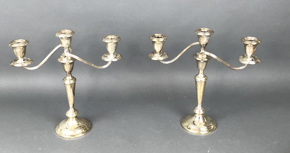 Pair of Gorham Sterling Weighted Candlesticks (1 of 4)