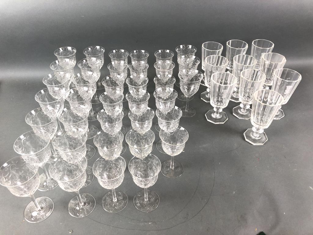 Group of 10 Etched Goblets (1 of 4)