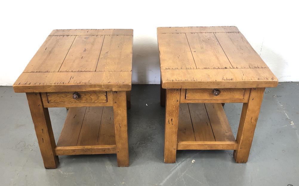 Pair of Oak 1 Drawer Side Tables (1 of 4)