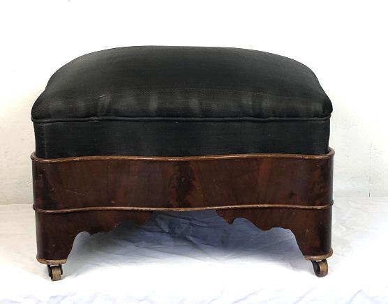 Empire Mahogany & Horsehair Stuffed Ottoman (1 of 8)