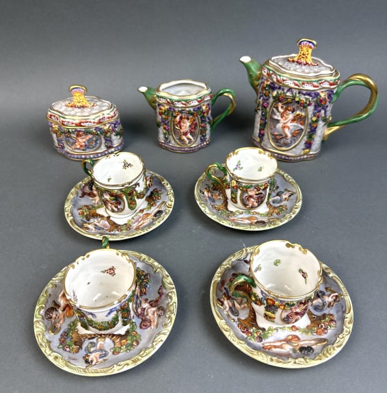 Capodimonte Cherub Porcelain Tea Set (1 of 17)